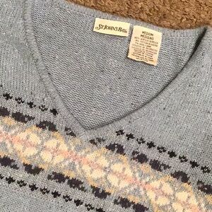 St. John’s Bay blue V-neck sweater.